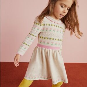 Boden Flower Pointelle Knit Dress (size 3-4) NWT